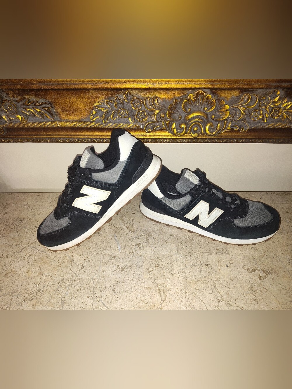 New Balance 574 Black and Gray Retro Runner Sneakers